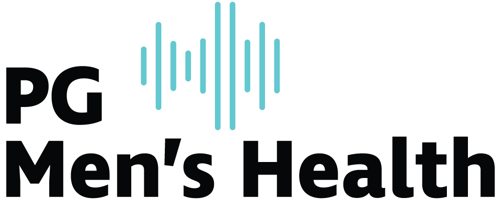 PG Men’s Health logo with bold typography and a design emphasizing wellness and care.