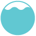 Blue circle containing a wave illustration, representing water, fluidity, and calm motion.