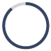 A circle featuring a blue and white background, creating a simple yet striking visual contrast.