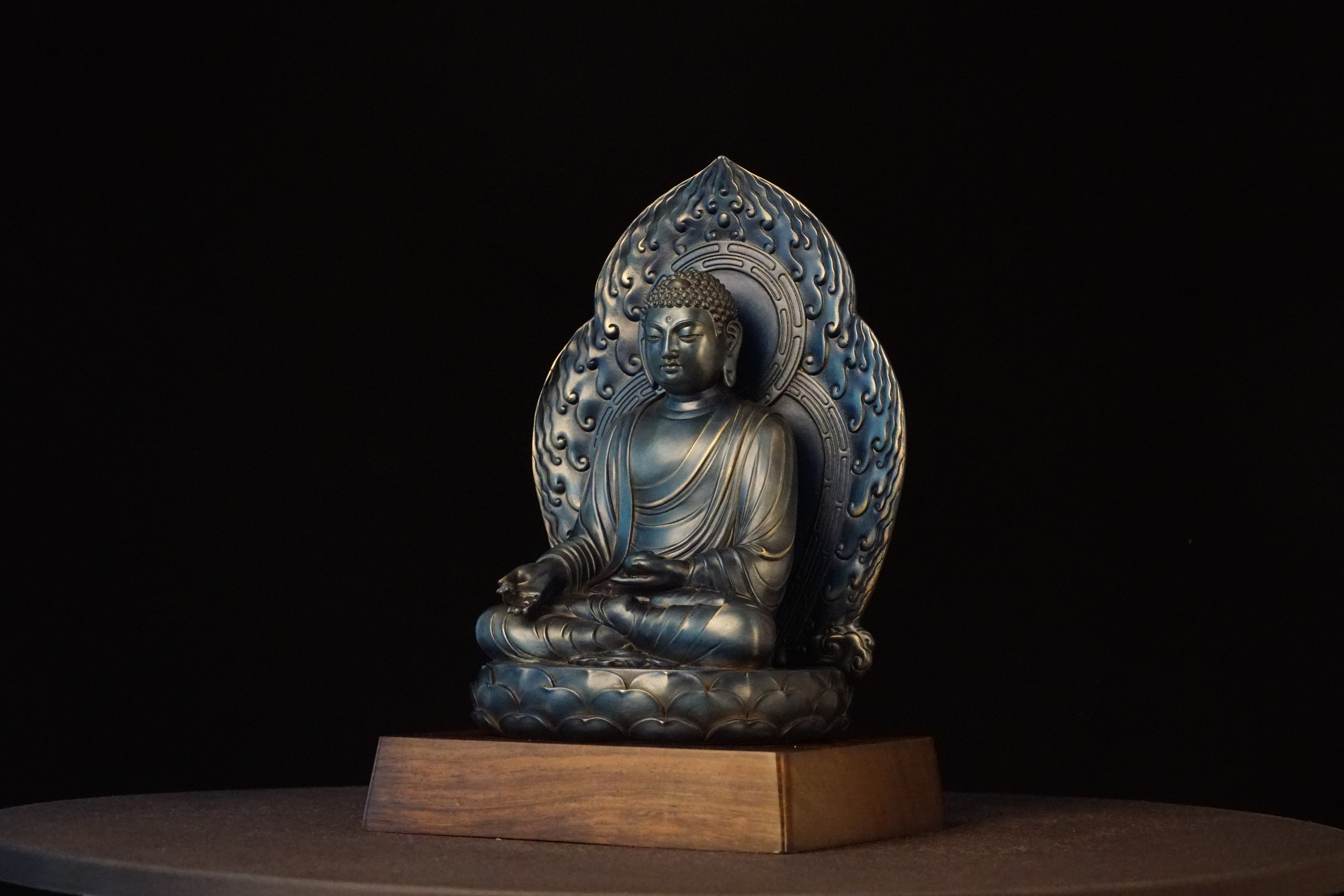Medicine Buddha — Patinated finish from another angle