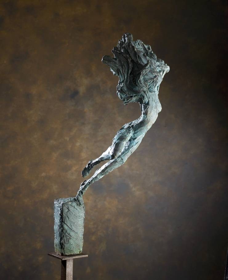 Small-scale model of Aeolos against a dark background.