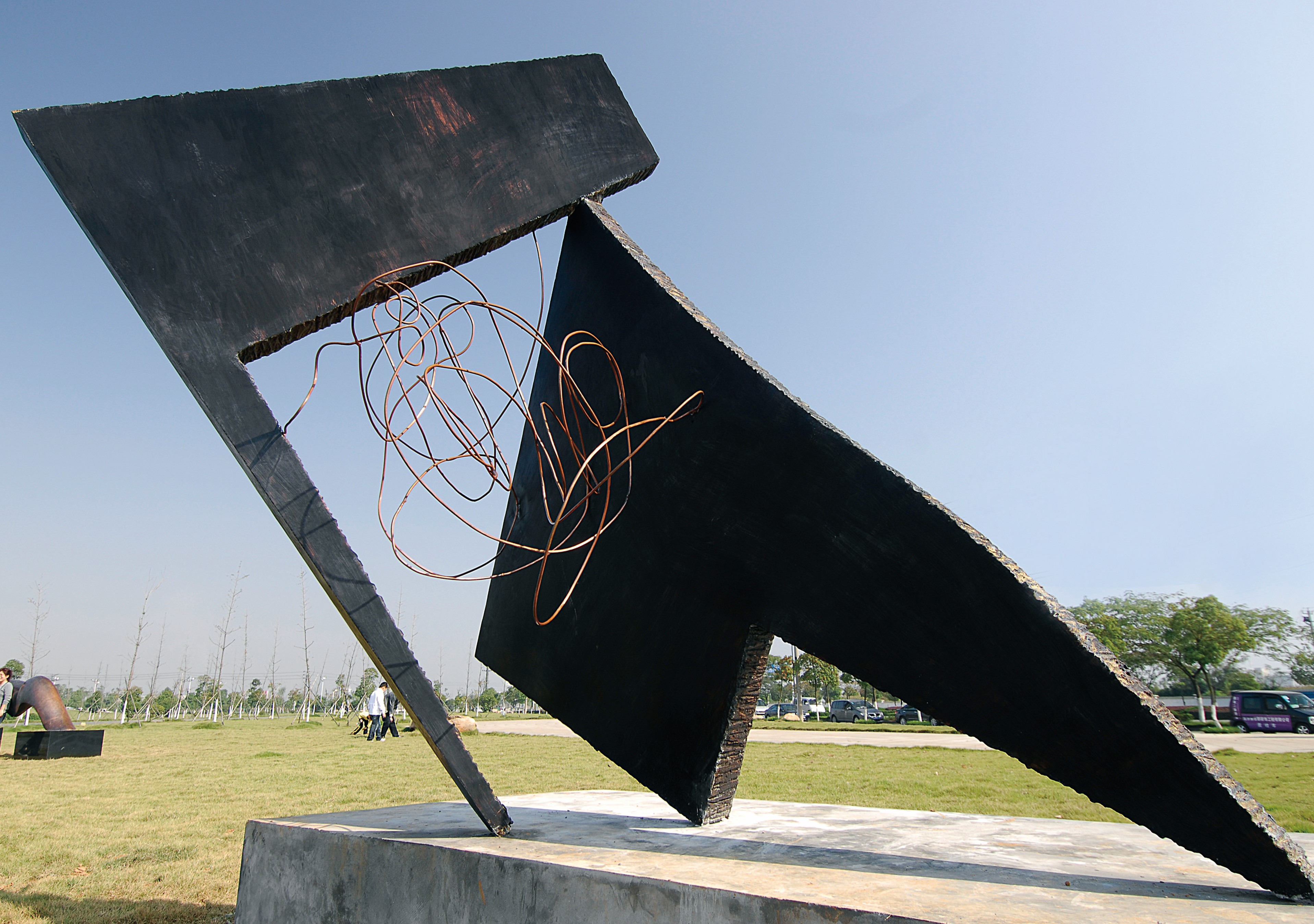 The Bond between Two Different Cultures, showing its angular frame and interwoven lines.