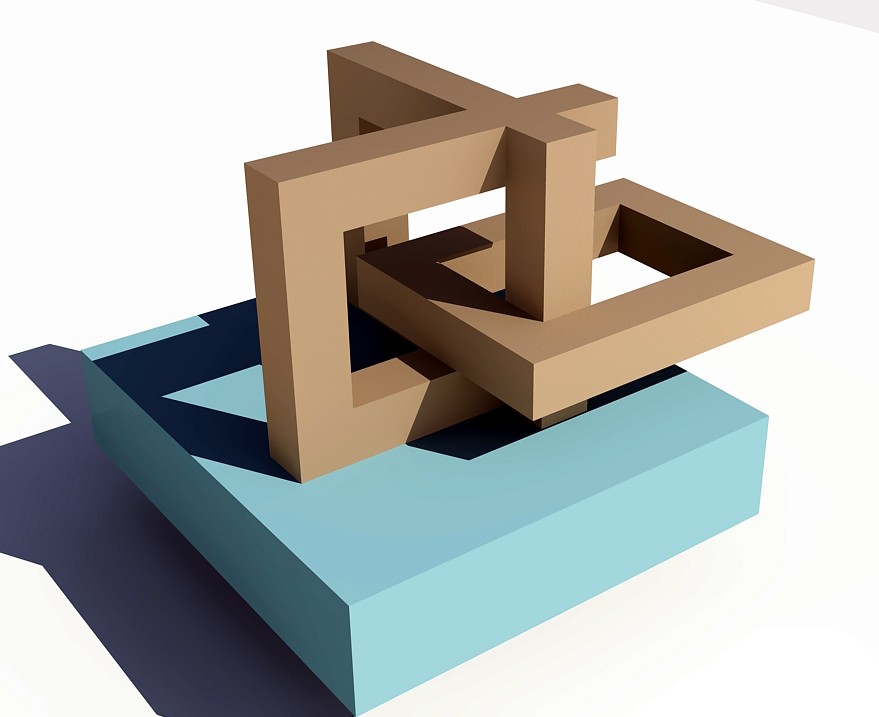 Computer rendering of the interlocking forms of Space.