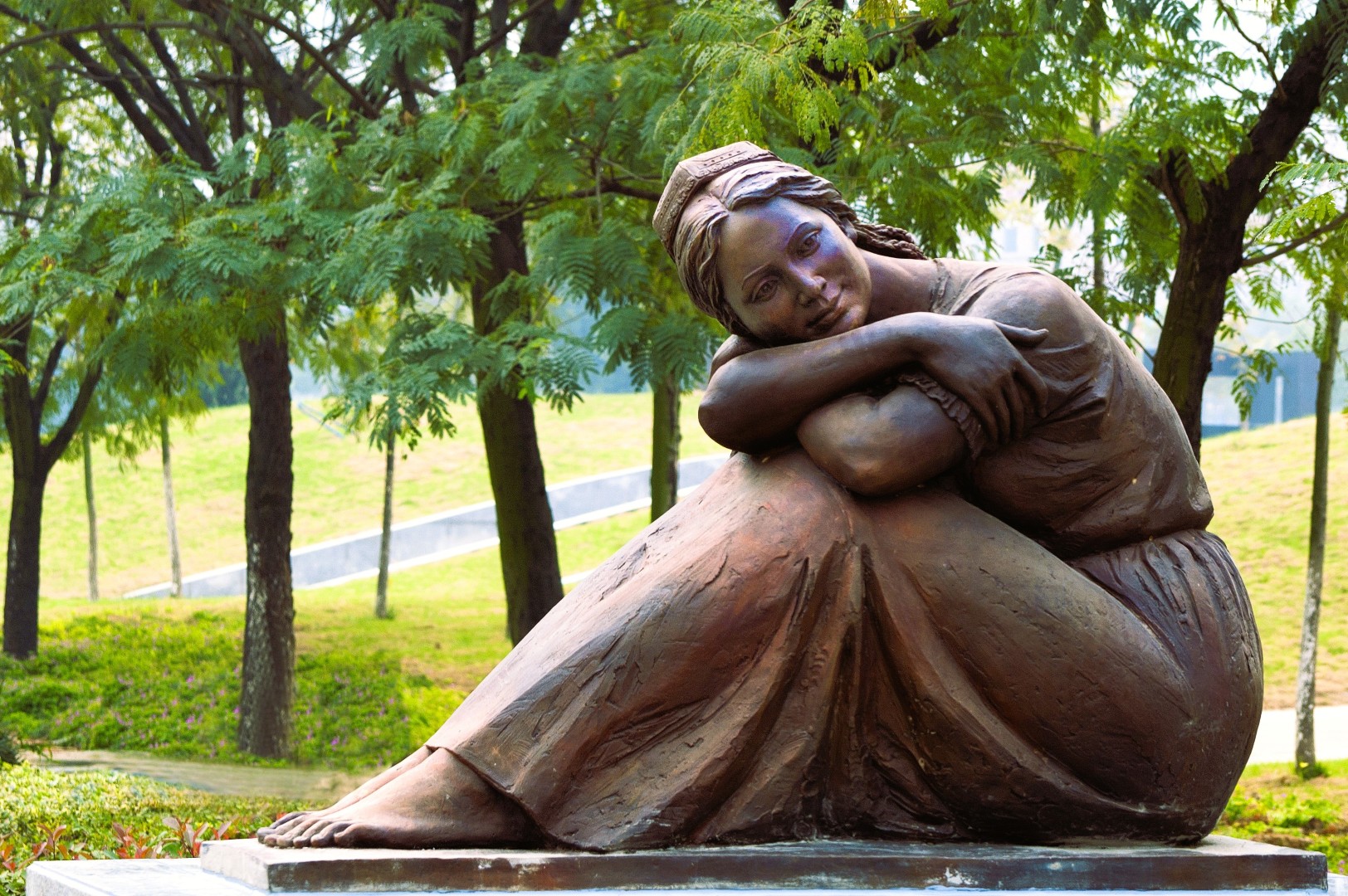 The seated figure
