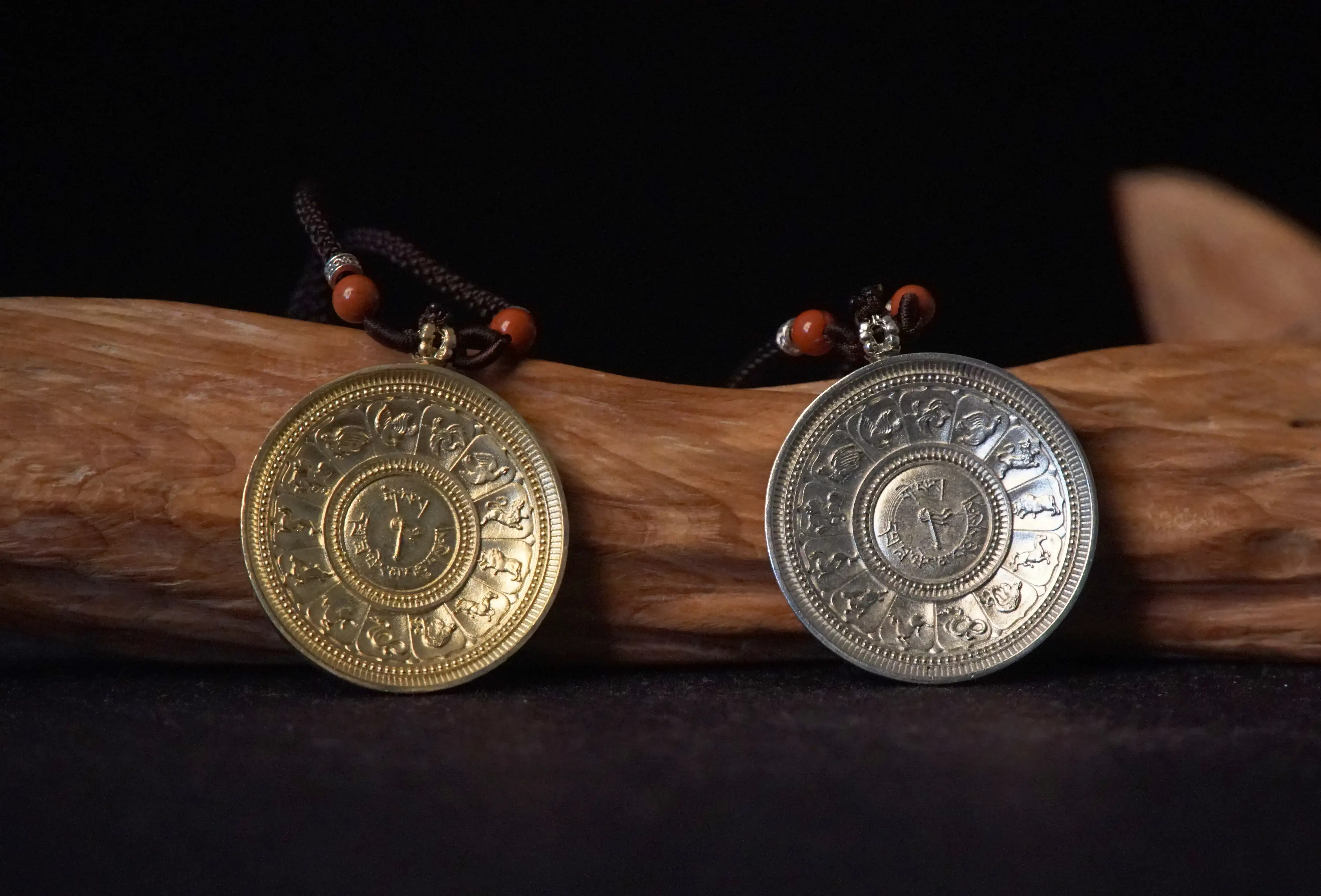 Thirteen Protectors of King Gesar Medallion Series — Brass and white copper medallions