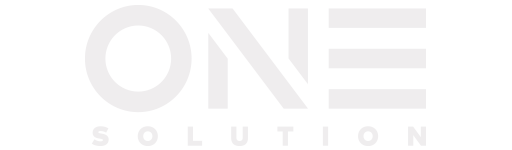 Logo with the text ONE SOLUTION in bold, stylized uppercase letters.