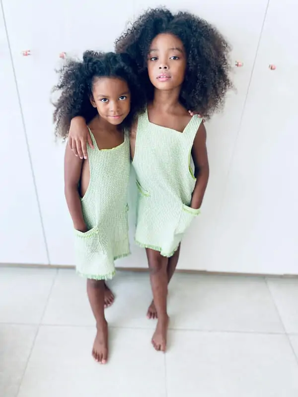 Coco-Rose and Halo presenting accessories on a location shoot