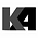 Black and white graphic design of the letters 'K' and '4' in a bold, block-style font.