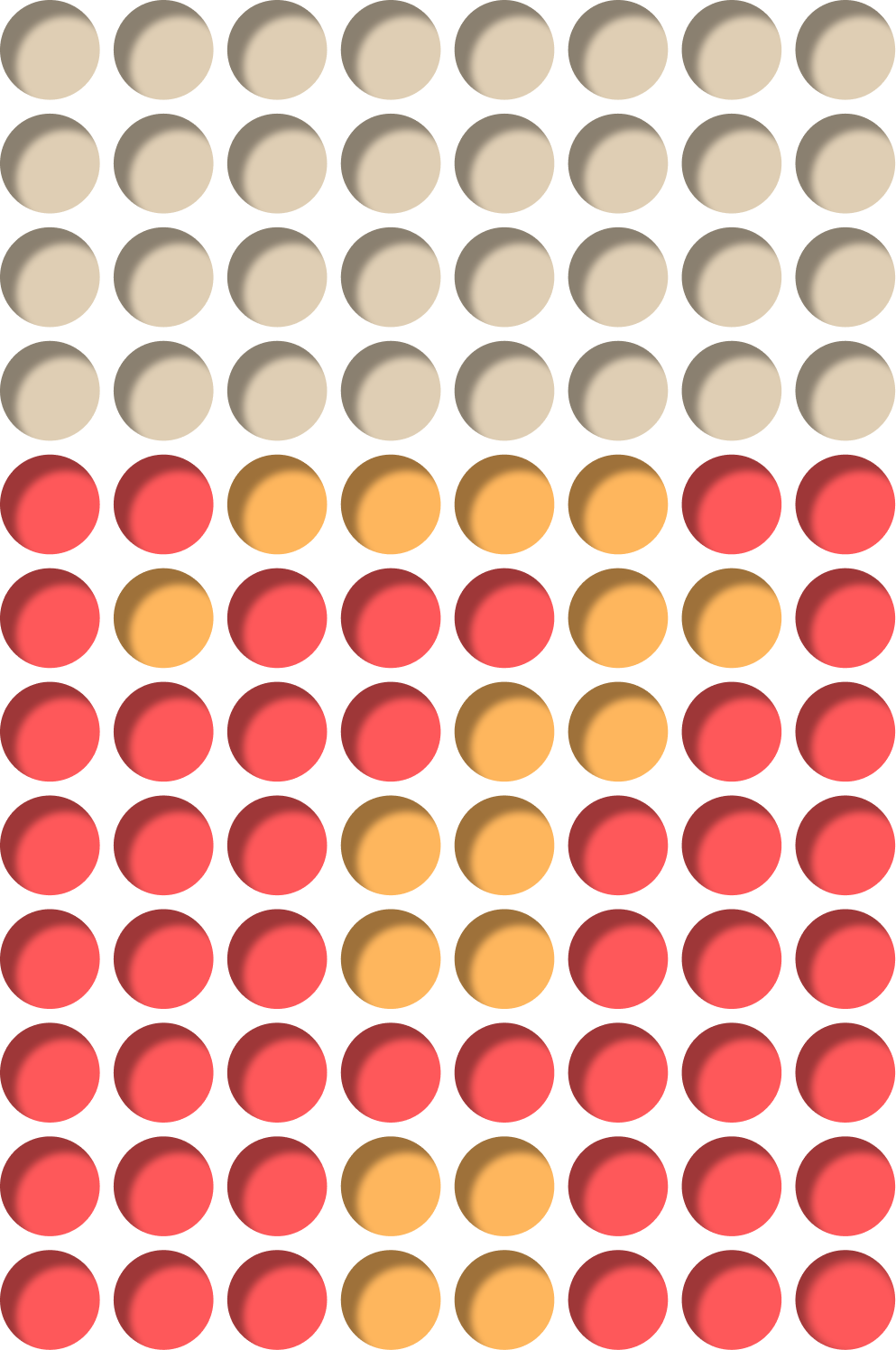 Compound problem dot grid with a question mark