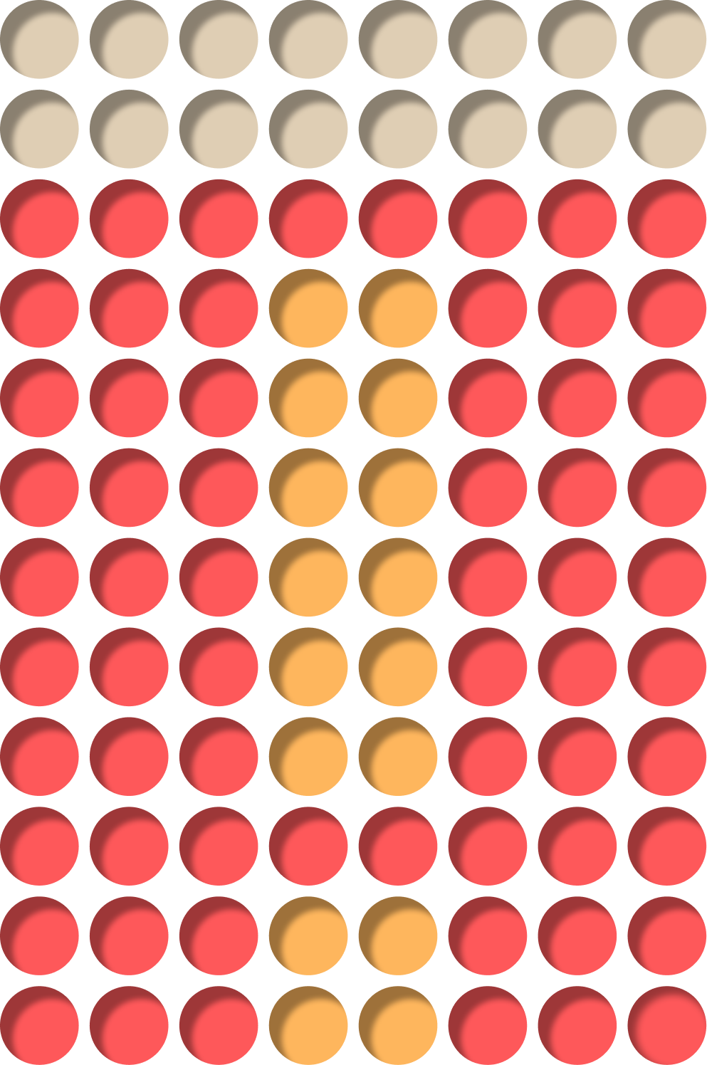 Compound problem dot grid with an exclamation mark