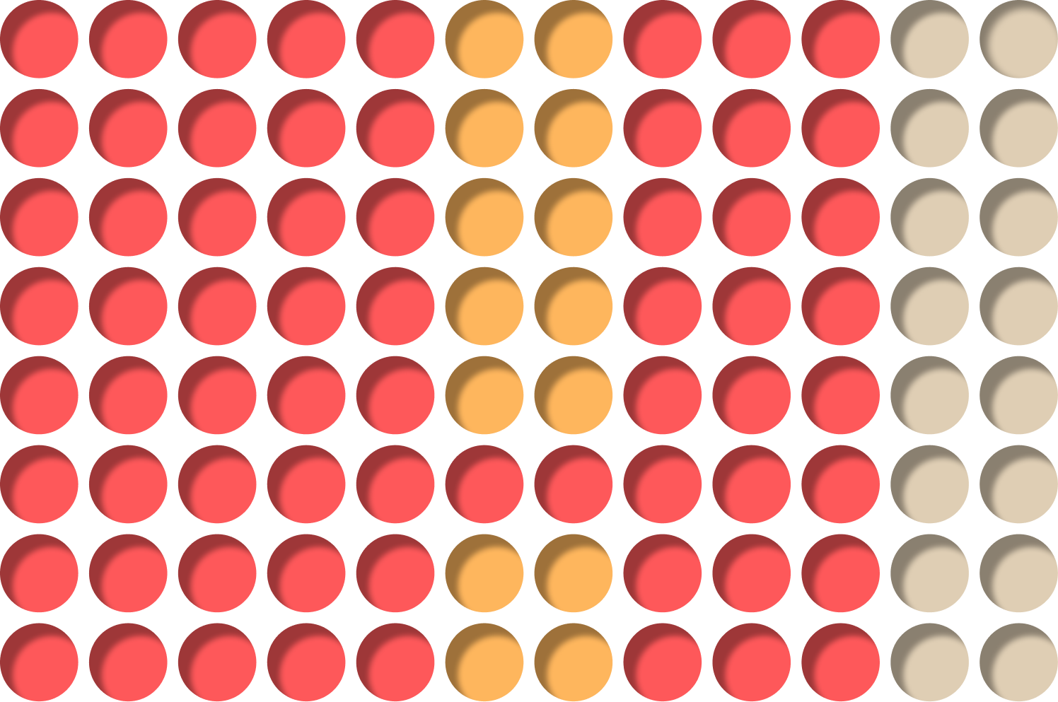Compound problem dot grid with an exclamation mark