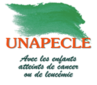 Logo UNAPECLE avec un trait de pinceau vert texturé au-dessus d'un texte orange sur fond blanc.