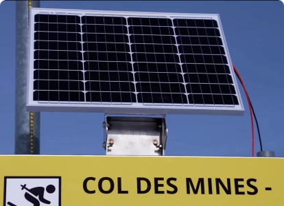 solar panel module on station mast