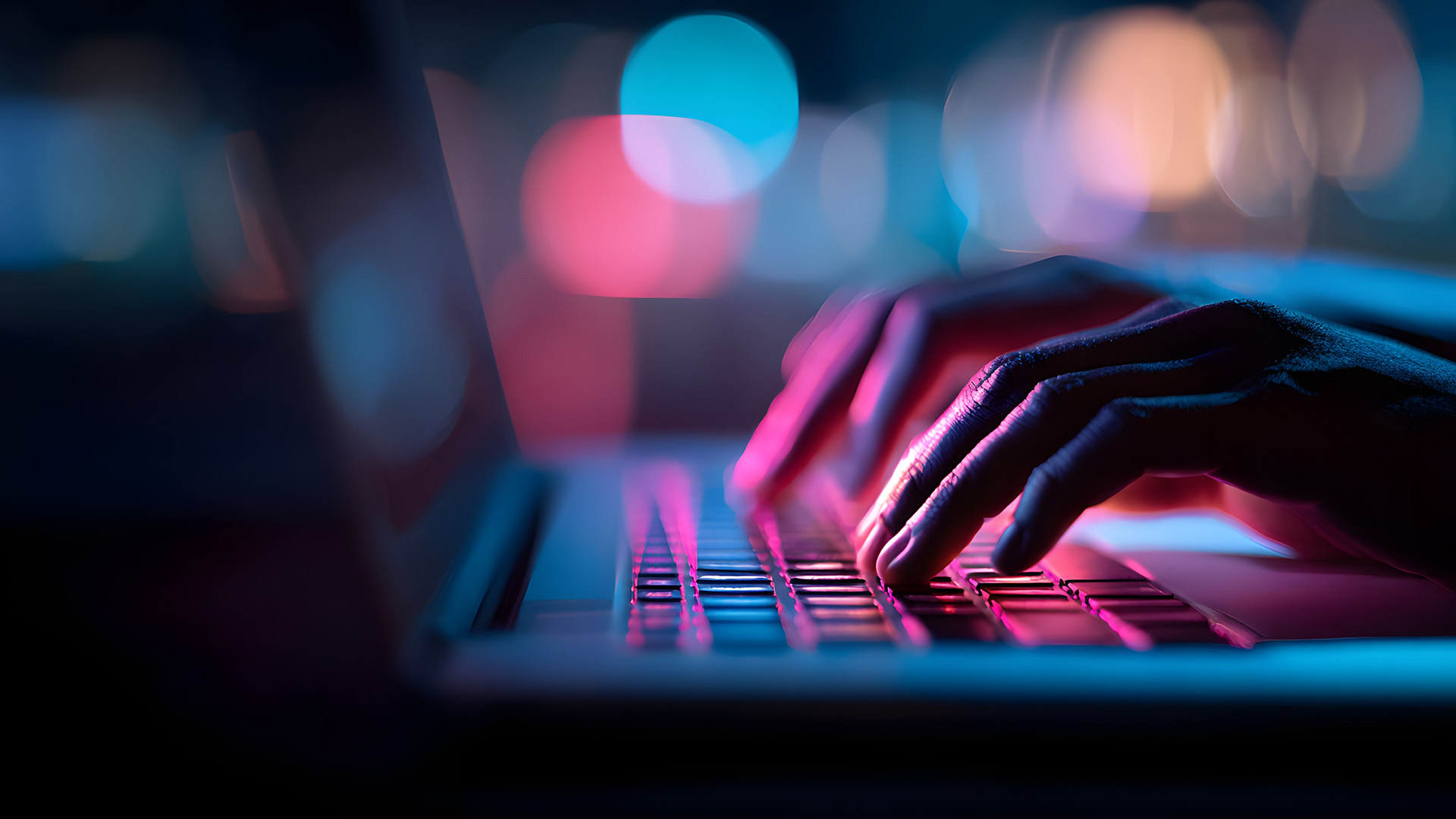 Man working on customer onboarding flowchart on a computer with office background.