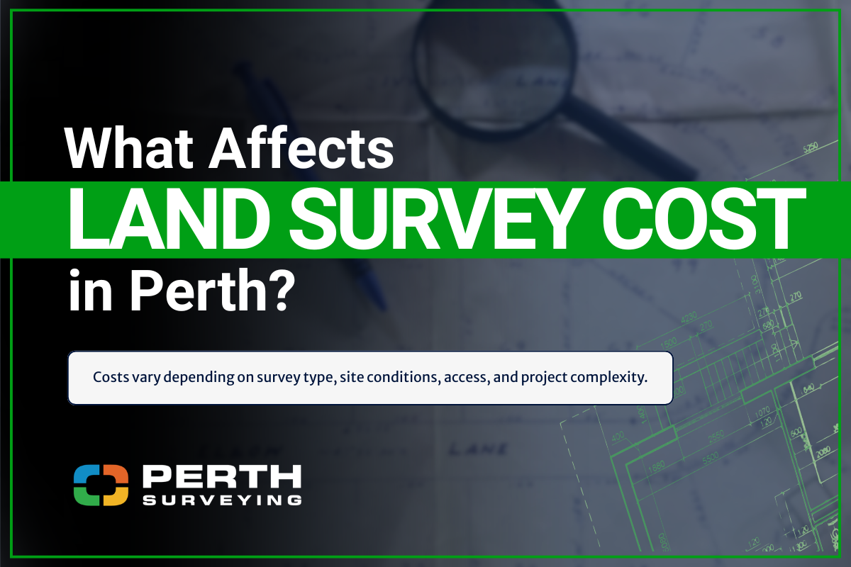 An image of a building blueprint for a section on what affects land survey costs.