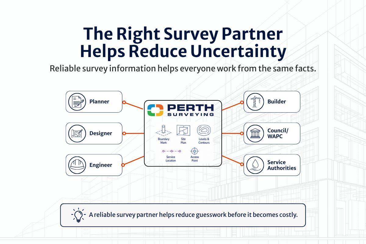 An infographic on how Perth Surveying assists you with the subdivision of land.