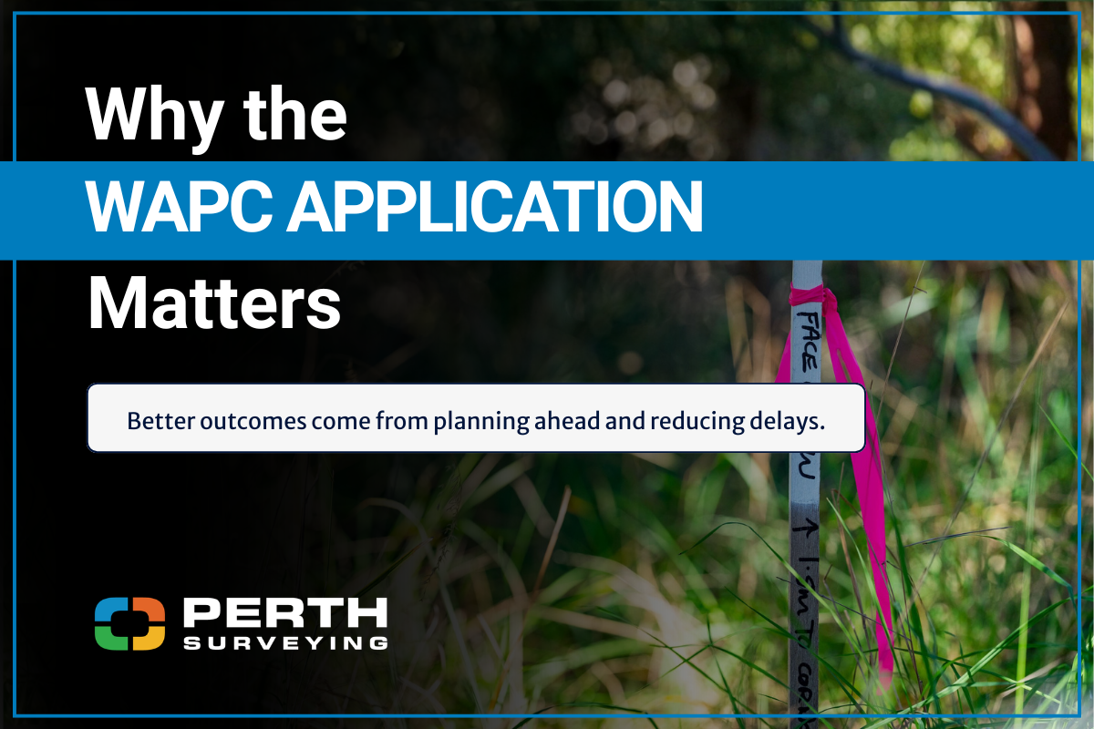 An image of a marker used for surveying to depicting how an WAPC application matters.P
