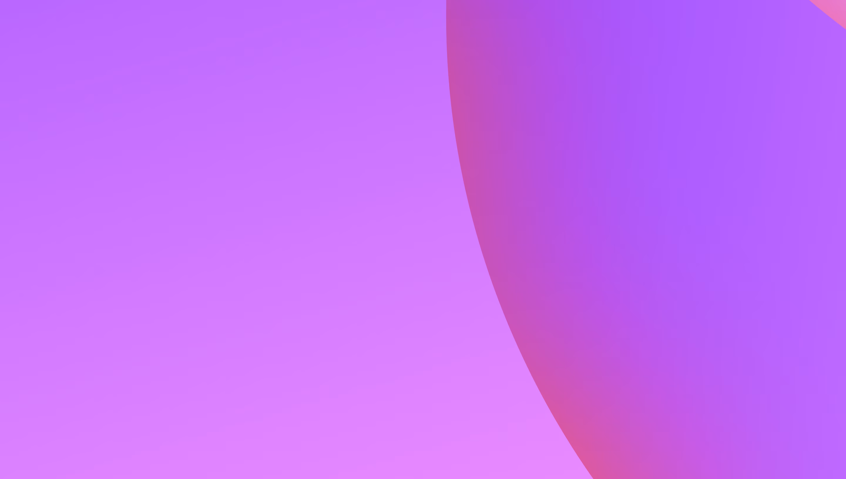 Abstract curved shape on the right with a gradient of purple and pink hues blending into a soft purple-pink background.
