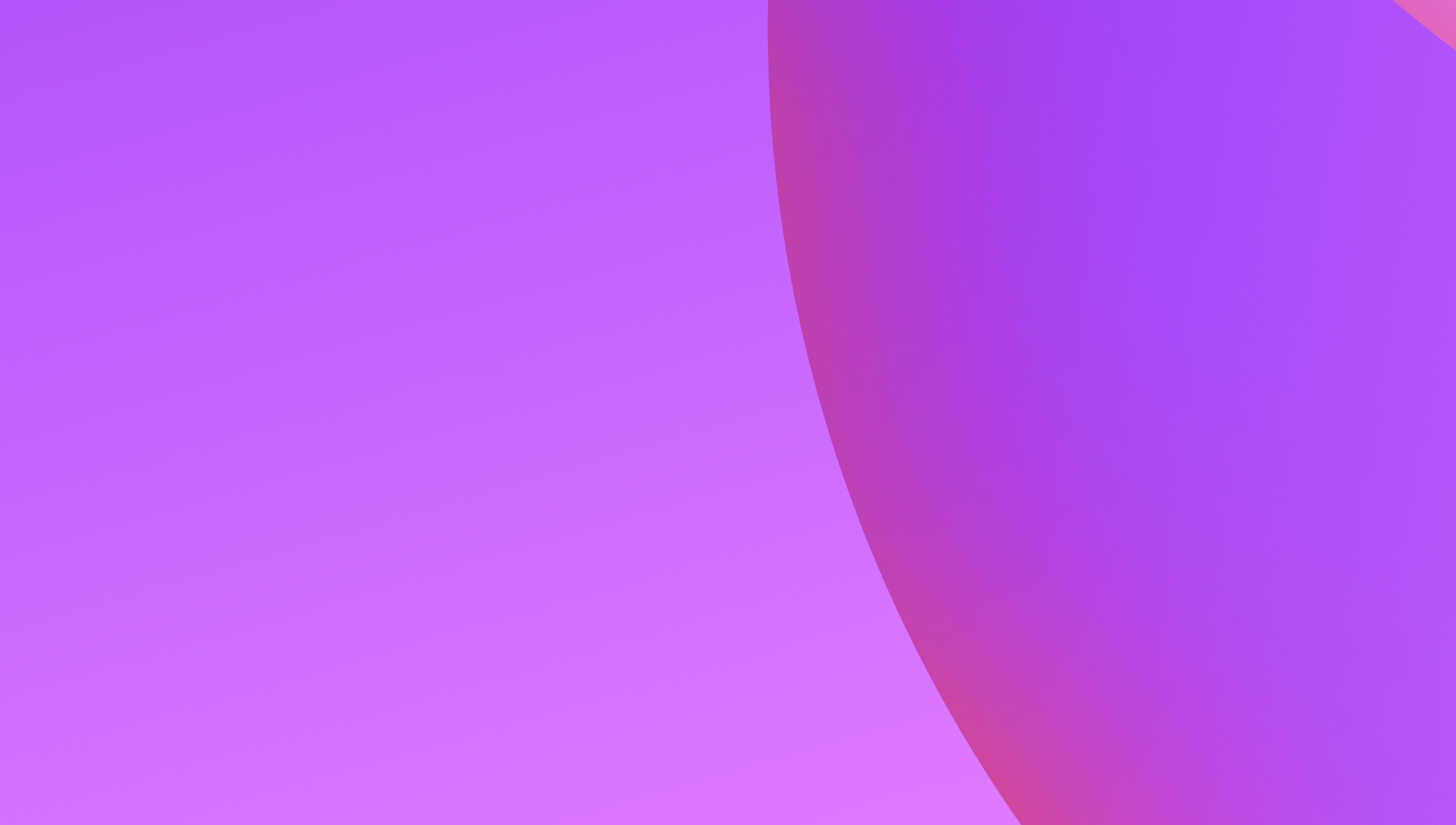 Abstract curved shape on the right with a gradient of purple and pink hues blending into a soft purple-pink background.