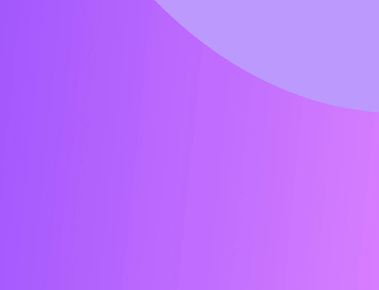 Abstract background with smooth gradient shades of purple and lavender with a curved shape in the upper right corner.