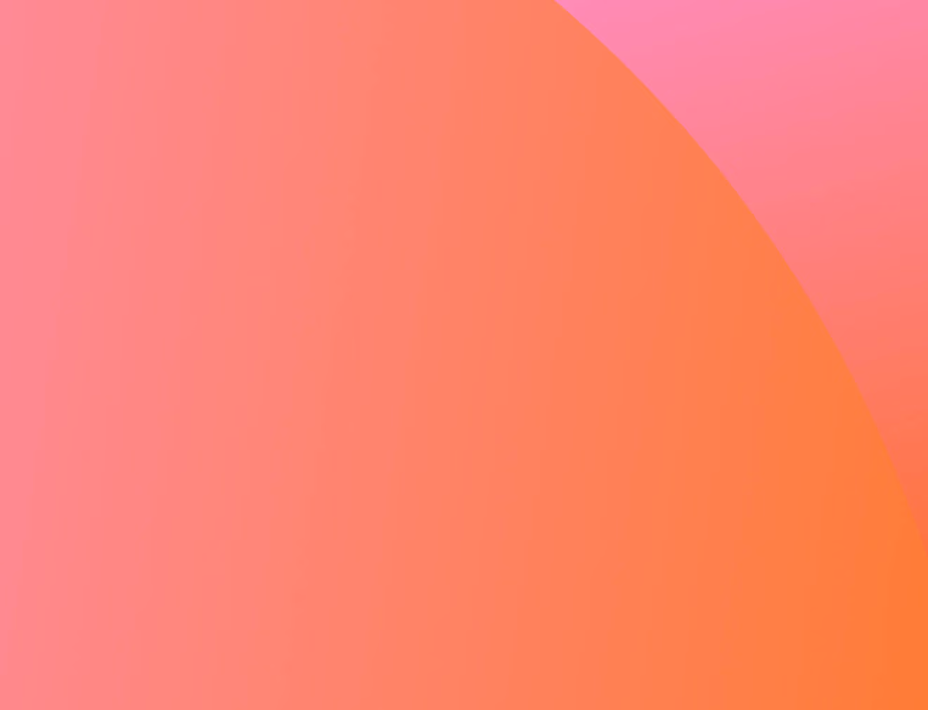 Gradient background featuring smooth color transition from pink to orange with a large curved shape on the right side.