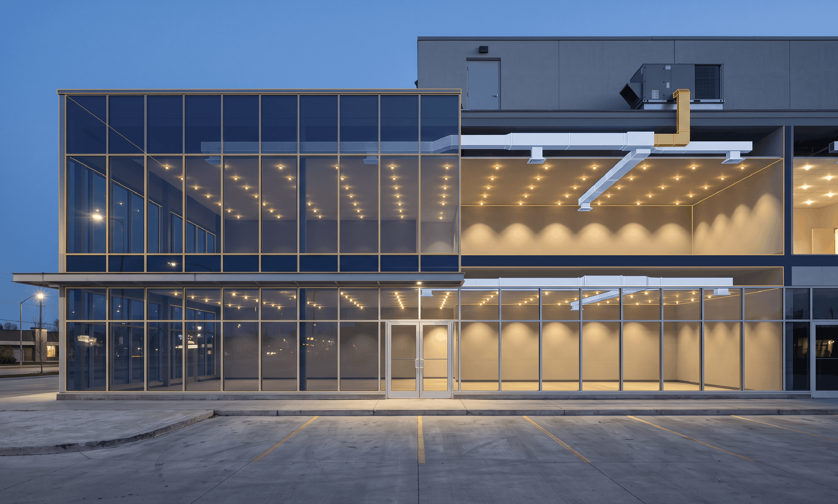 Commercial envelope lighting and mechanical compliance