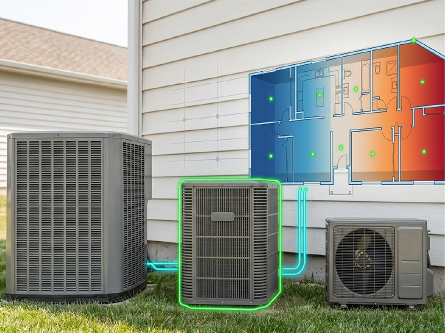 Load summary beside HVAC equipment selection data