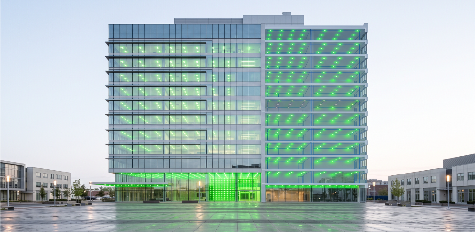 Commercial interior and exterior lighting plans for COMcheck compliance