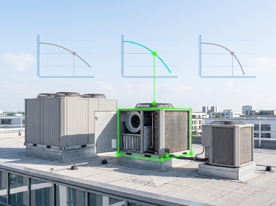 HVAC equipment comparison with manufacturer performance information