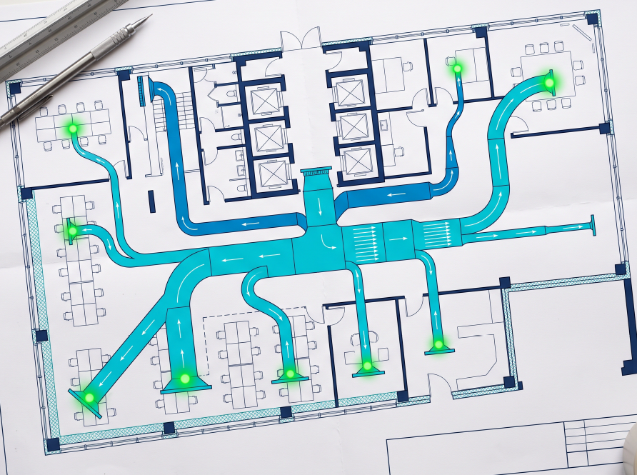 HVAC duct sizing and airflow design documentation
