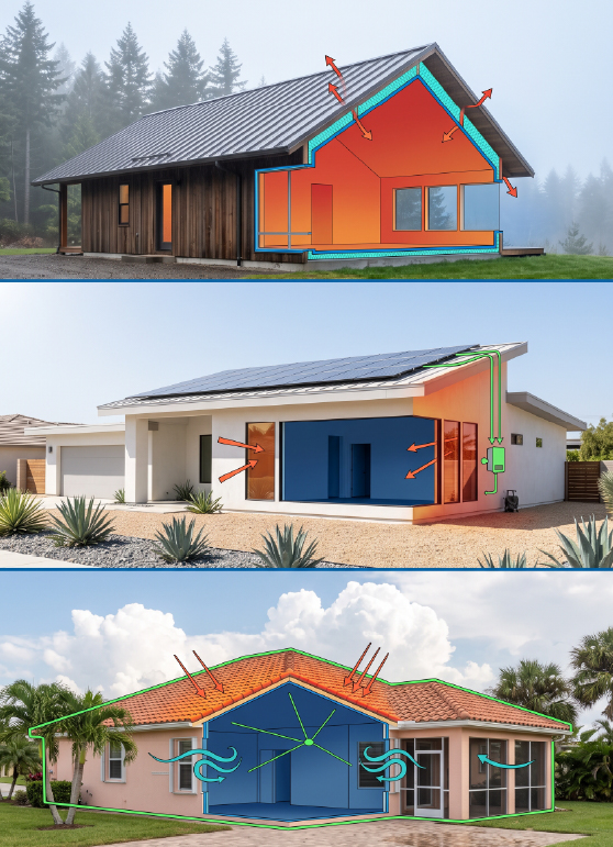 Residential plans with insulation, window, and energy-compliance details