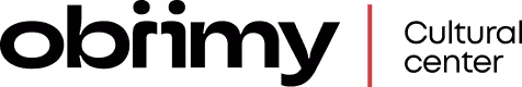 Логотип Obiimy з тонкою червоною та сірою вертикальними лініями справа.