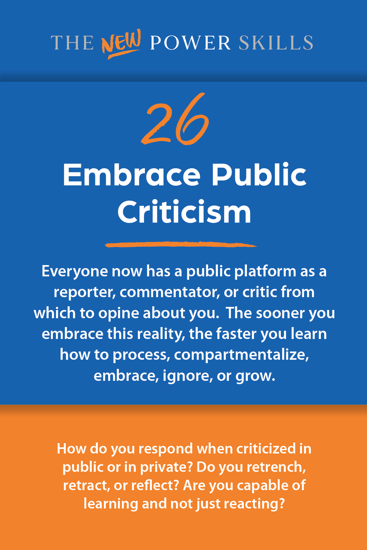 Embrace Public Criticism — New Power Skills card 26 (front)