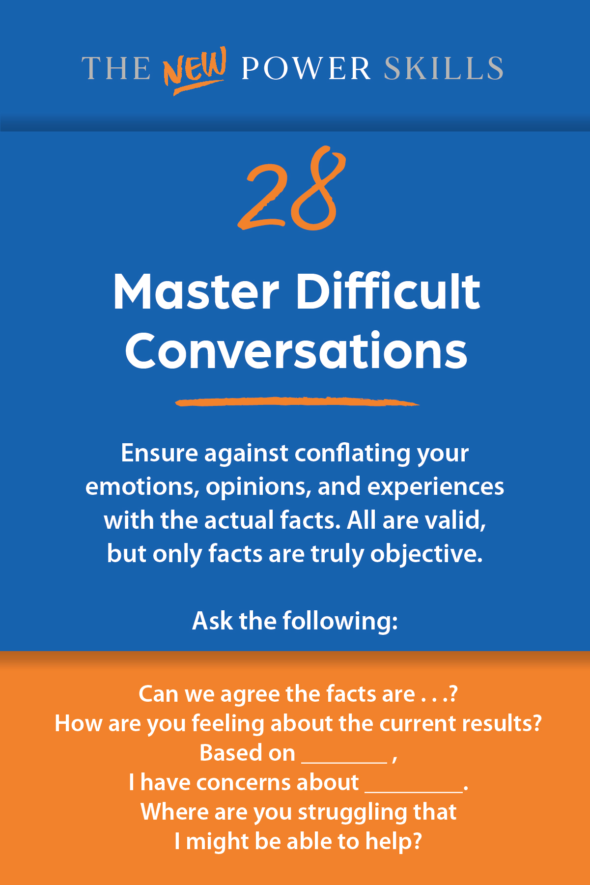 Master Difficult Conversations — New Power Skills card 28 (front)