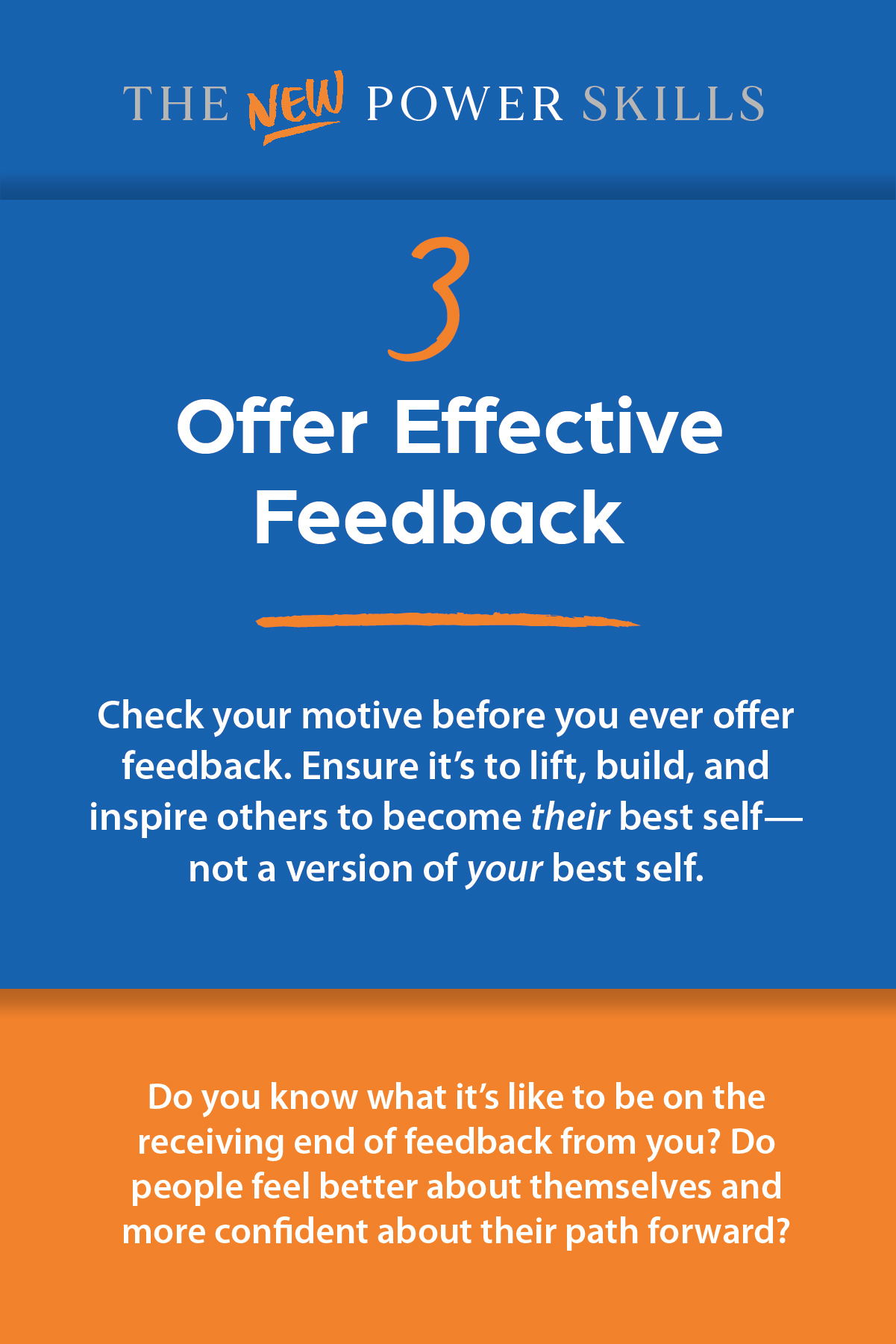 Offer Effective Feedback — New Power Skills card 3 (front)