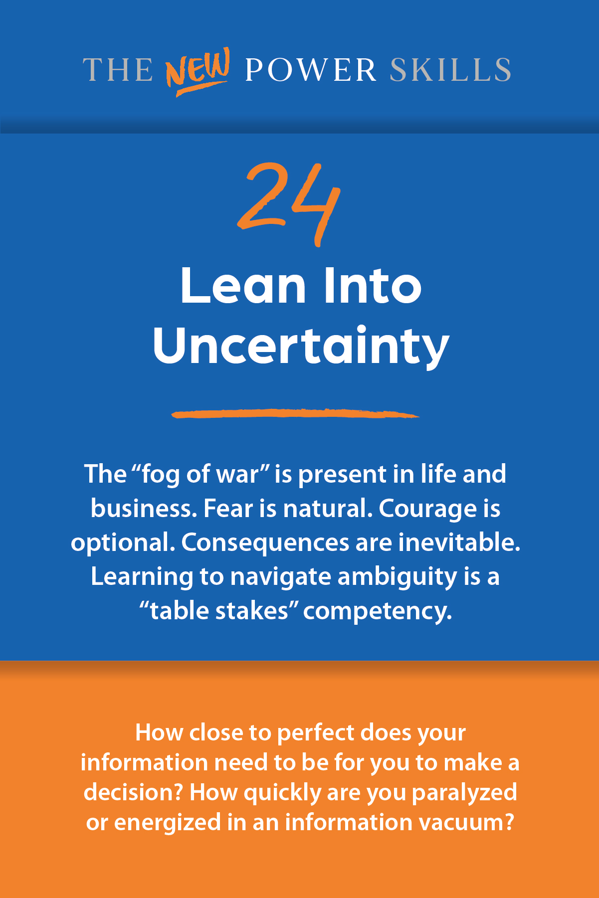 Lean Into Uncertainty — New Power Skills card 24 (front)