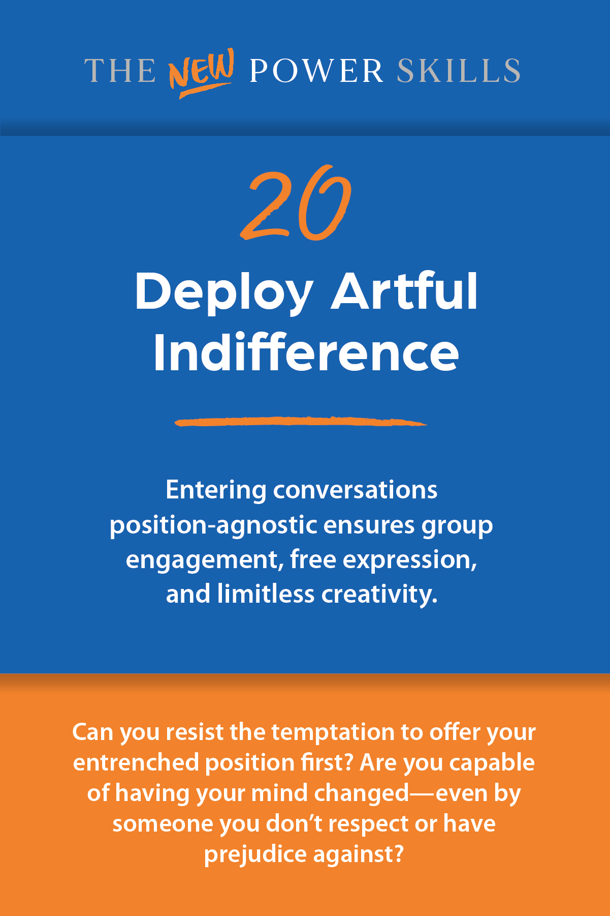 Deploy Artful Indifference — New Power Skills card 20 (front)