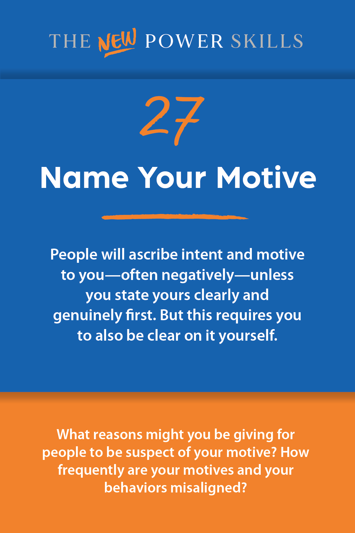 Name Your Motive — New Power Skills card 27 (front)
