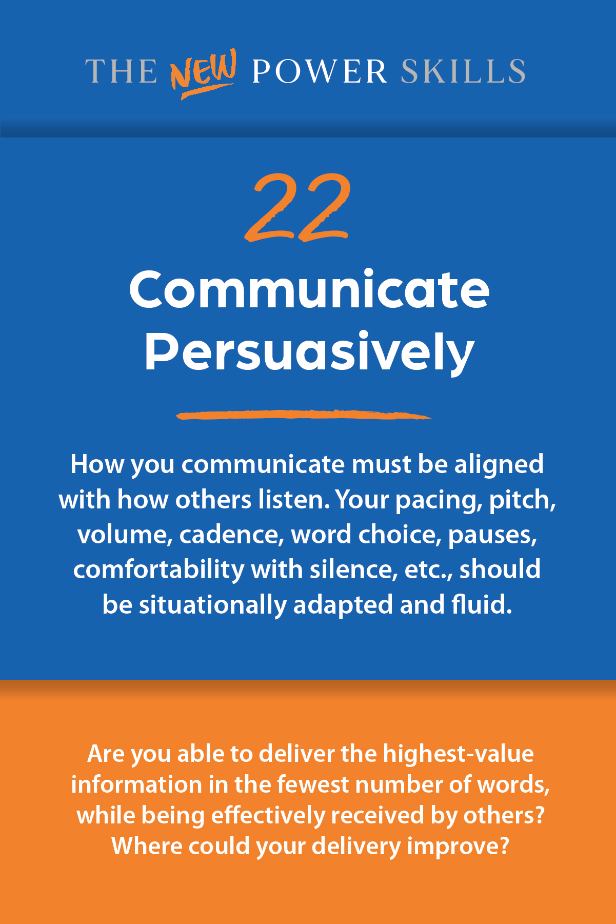Communicate Persuasively — New Power Skills card 22 (front)