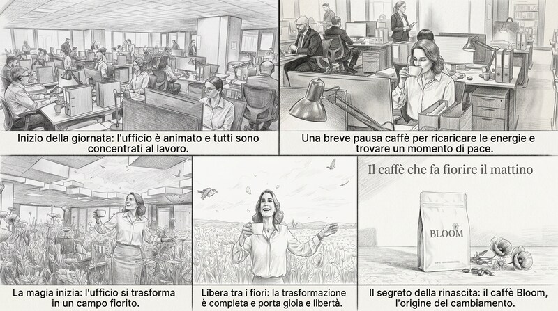 Lo storyboard dello spot