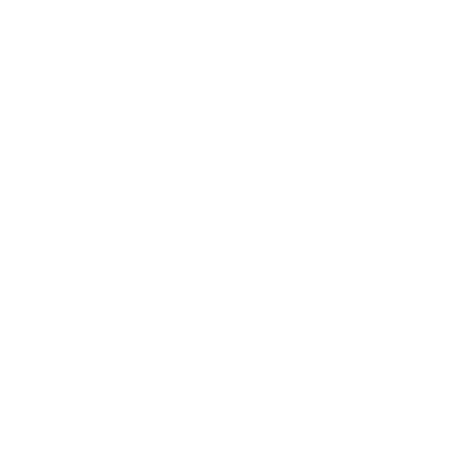 White outlined icon of a closed cardboard shipping box with tape on a black background.