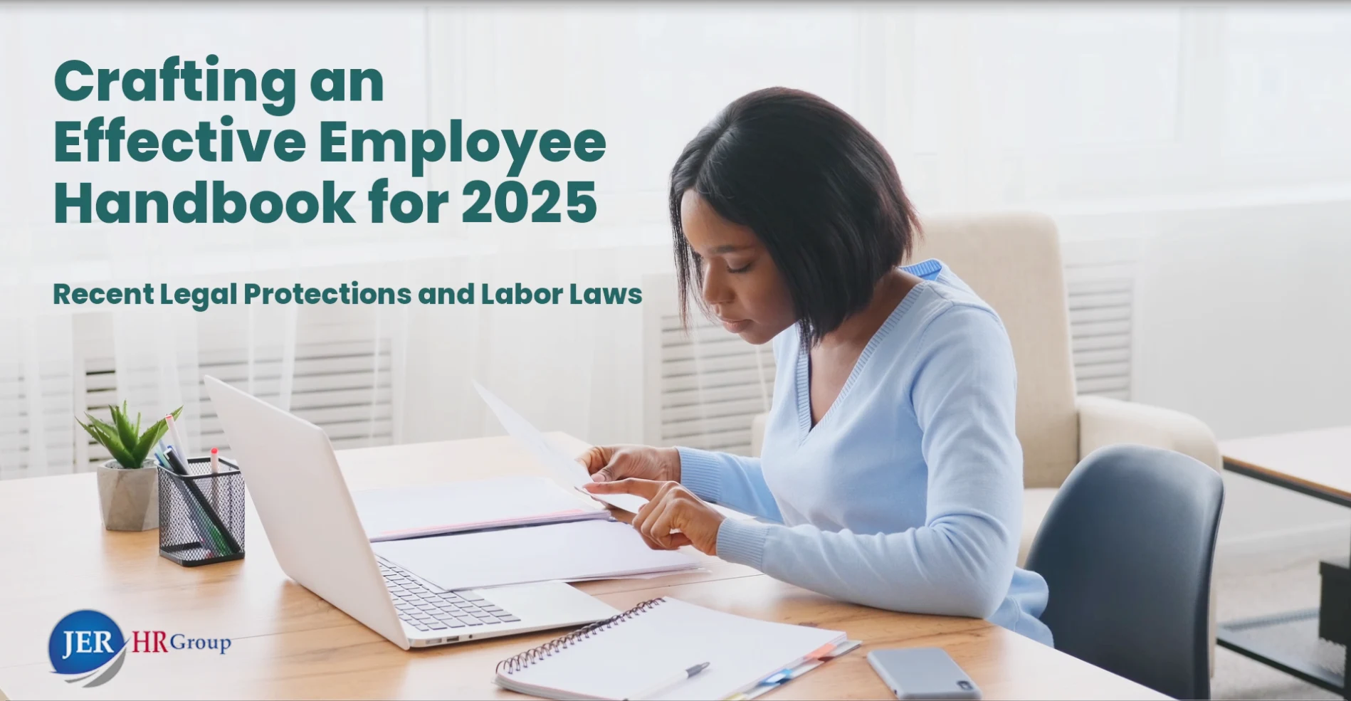 HR team reviewing an employee handbook legal update checklist