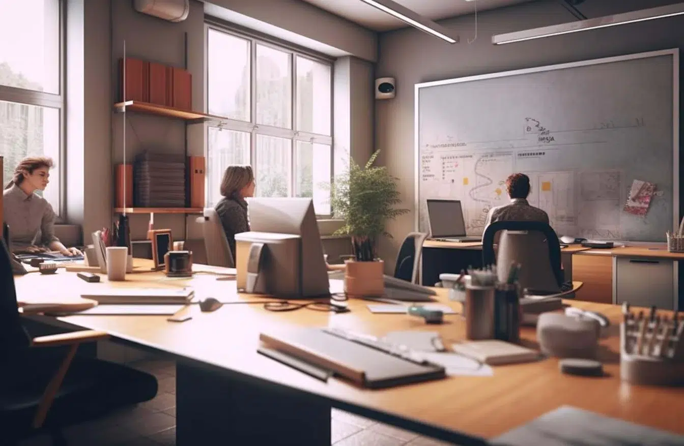 Employees participating in continuous workplace learning