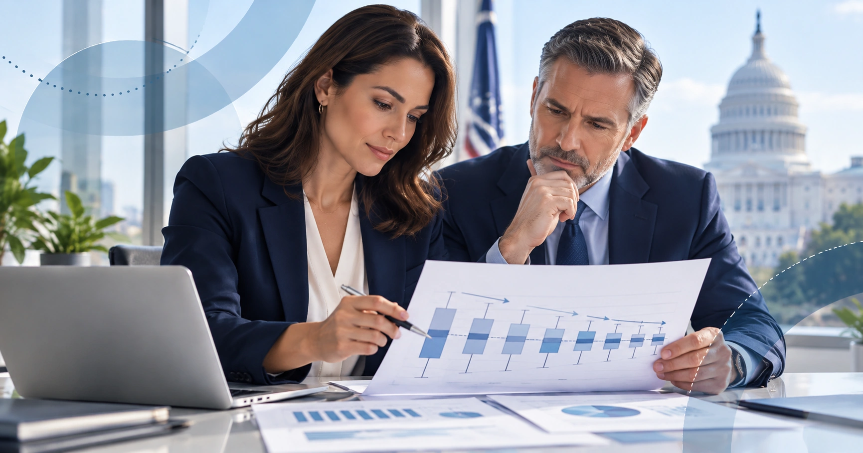 Public-sector compensation specialists reviewing salary relationships and pay compression charts
