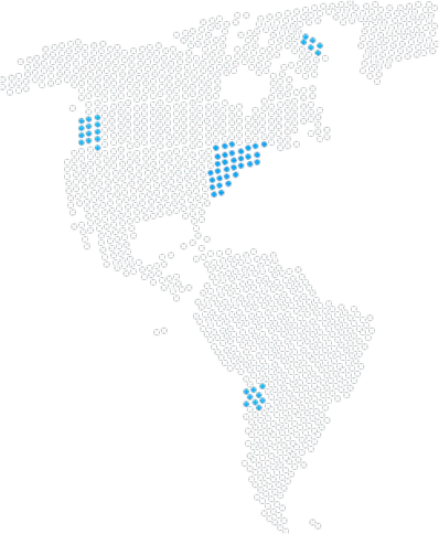 World map showing 120 plus countries served
