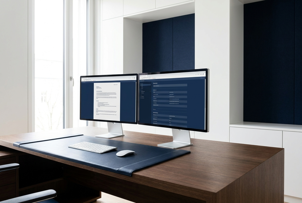 Organized office workspace