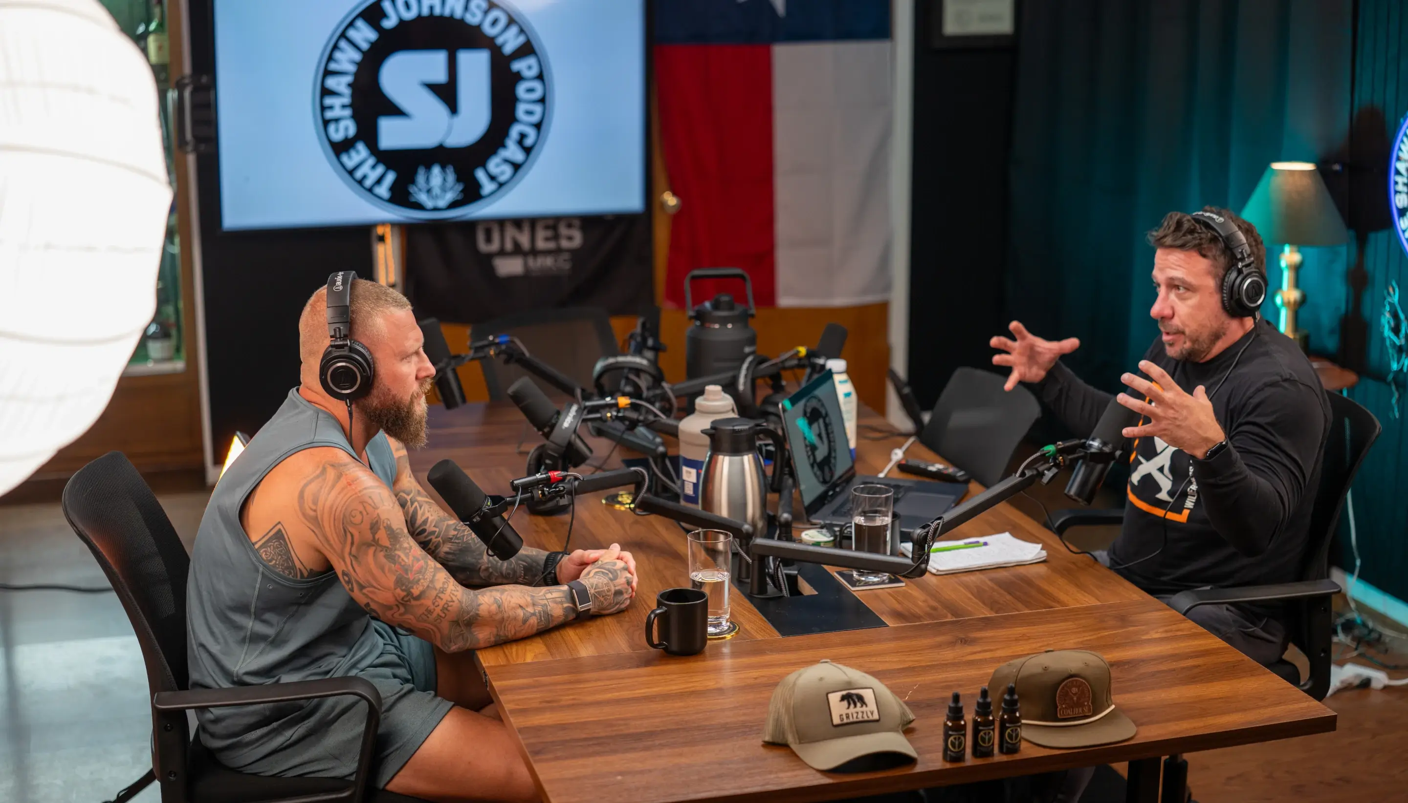 Shawn and Phil Daru in a podcast