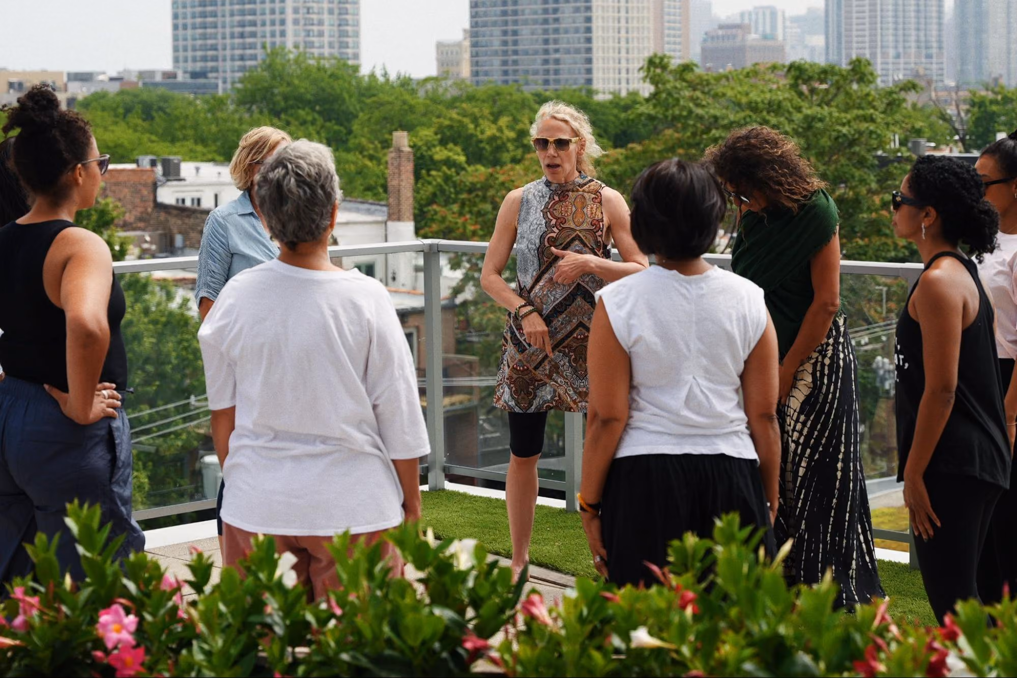 Participants connecting during a women's wellness retreat