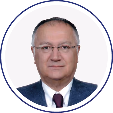 Gözlüklü, lacivert ceket ve bordo kravat giyen yönetici erkek için yuvarlak çerçeveli vesikalık portre