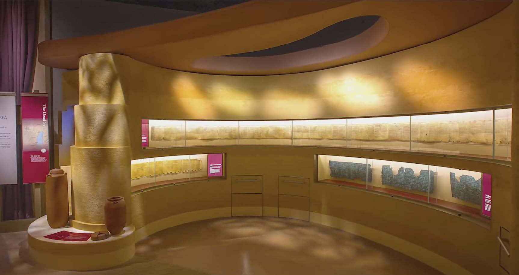 The Great Isaiah Scroll facsimile displayed at the Museum of the Bible, representing the prophetic scroll Jesus read in the synagogue at Nazareth.